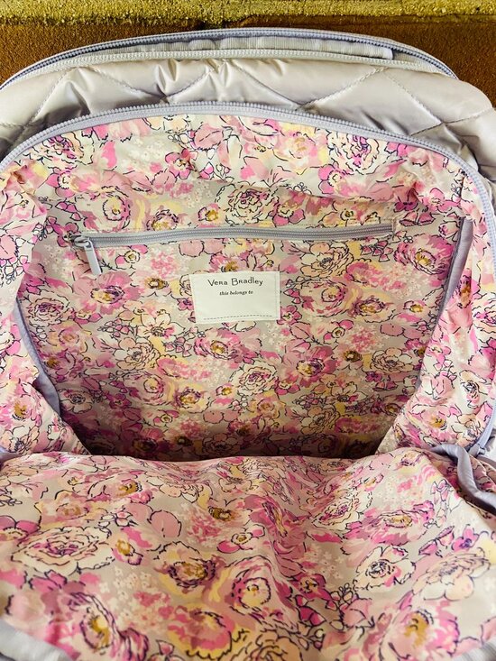 Vera Bradley Large Backpack - Pearlized Lavendar Color - Interior Floral - NWT main image 9